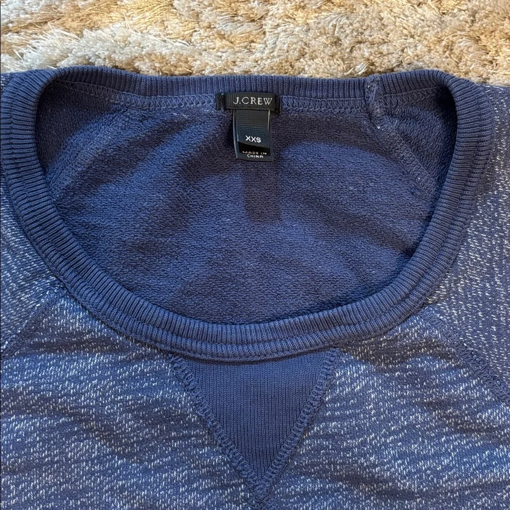 J Crew French Terry Blue Sweatshirt EUC Sz XXS Loungewear Athleisure